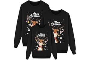ZZHZGZ Weihnachtspullover Familie Set Weihnachten Pullover Set Partnerlook Pärchen Gestrickte Pullover Strickpullover Winterpullover Weihnachtspullis Sweatshirt Kinder Damen Herren