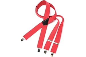 MR. M MR.M Bretelle uomo, 4 clips incrocio X LARGHE, Regolabili a 195cm, Finiture vera pelle, Made Europe