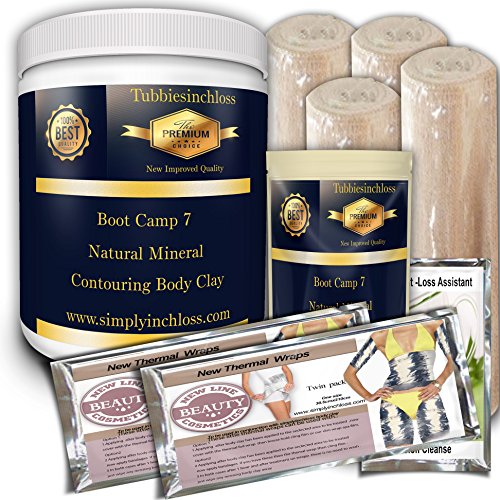 Simply inch-loss body wrap clay contouring slimming shaping toning kit 500ml pot TRY colon cleaner and extra 100grams