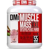 DMI INNOVATIVE NUTRITION Muscle Mass XXL Gainer 3.3kg Strawberry Flavor | Powder, Weight Gain with Whey Protein, Carbohydrate