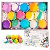 McNory Bombes de Bain Lot de 14,Coffret Cadeau Boules de Bain Bulles Pétillantes aux Huiles Essentielles Naturelles Comme Spa Bain Moussant Noël Saint Valentin Cadeau aux femmes