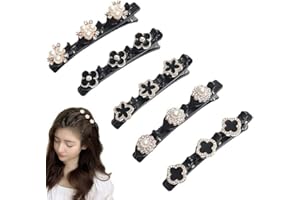 Ailovone Haarspange mit Kristallblume Strass Haarspange Vintage Entenschnabel-Clip Geflochtene Haarspange Elegante Haarspangen Schmetterling Haarspangen Haarschmuck für Frauen (Z5-5PCS)