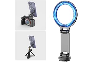 HAFOKO Magnetisch Kamera Telefon Halterung, Aluminium Magnetisch Kalt Schuh Stativ Halterung Kompatibel für iPhone 17/16/15/14/13 Pro Max, Kamera Adapter mit 1/4" Schraube für Stativ