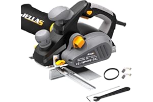 JELLAS Raboteuse Électrique 850W, 16,000rpm Raboteuse, Rabotage 82mm Largeur et 3mm de Profondeur, Béquille de Béquille de Remplacement de Charbon et de la Courroie de Caoutchouc, Sac à Poussière