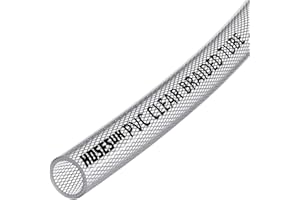 AP AUTOMOTIVE 10mm (3/8") ID PVC Clear Reinforced Braided Air, Water, Oil, Gas, Food Flexible Plastic Hose Tube 3 Metre