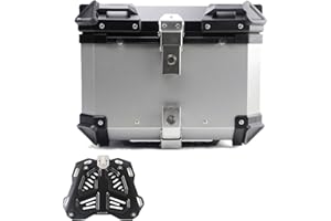 WNANCH Universal Baúl De Moto Scooter Maleta Topcase Aluminio 28L 36L 45L 55L 65L 80L 100L Caja De Moto Cajón para Moto, Baul Moto 2 Cascos (Size : B-45L)