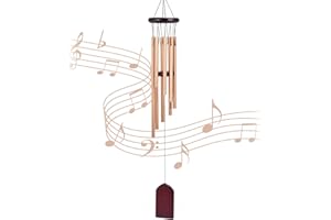 GOOMIS Carillon a Vent Exterieur, 8 Tube Aluminium Carillon a Vent,décoration Arbre Moulin à Vent Jardin Exterieur ou Interieur(doré)