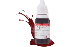 Mysense Dripping Fake Blood Makeup (0.35 oz),Easy Dry Flow Washable Fake Blood for Eyes Drips Nose Bleeds Scar Wounds,Halloween Blood for Cosplay SFX Zombie Vampire Makeup,Dark