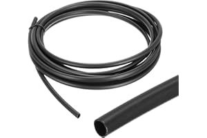 sourcing map 4mm Heat Shrink Tubing Waterproof, 4:1 Dual Wall Marine Adhesive Lined Industrial Heat Shrink Tube Wiring Wrap 10ft 3/16 Inch, Black-3m