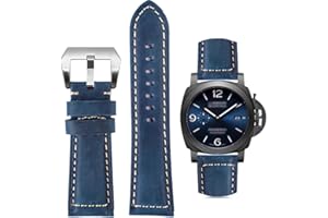 AIYIRUO Cinturino per Orologio in Pelle Vintage Ricambio Uomo in Vera Morbido Impermeabile con Attrezzi 20mm 22mm 24mm 26mm per Panerai