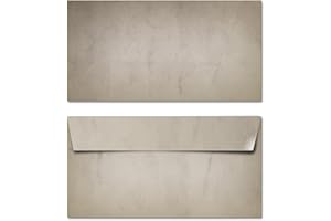 PARTYCARDS Involucro Vintage | 50 Involucro | Design retrò | 50 pezzi | Light Grigio chiaro|Formato DIN A4 (21,0 x 29,7 cm) | Grammatura A4 90 g/m² | fronte-retro Stampato, adatto a tutte le stampanti