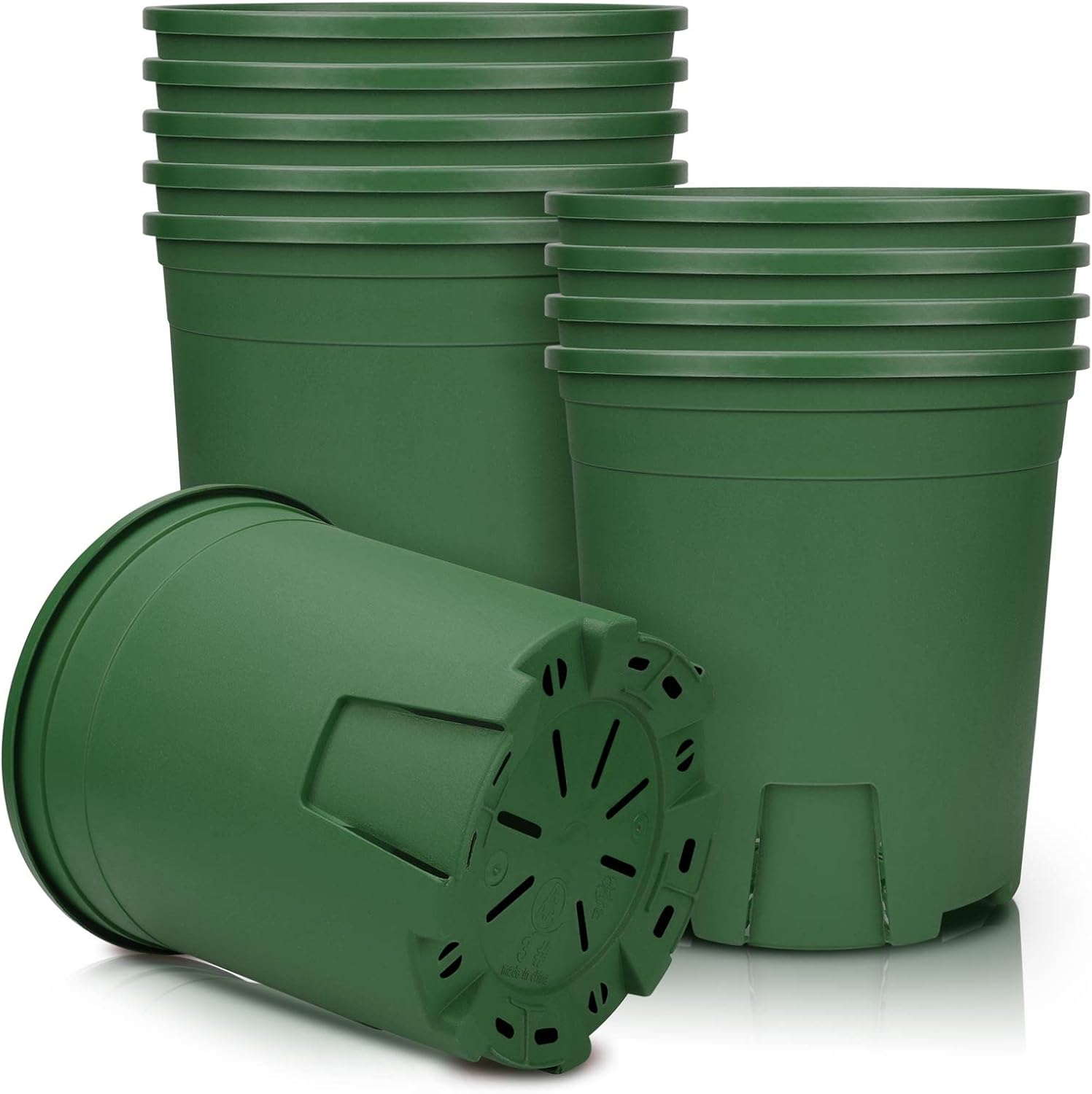 Muzhira Macetas,20.9cm 5pcs Plantador Plastico con Orificio de Drenaje, Control de Raíces, para Plantas de Bonsái de Interior Exterior Jardín - Verde