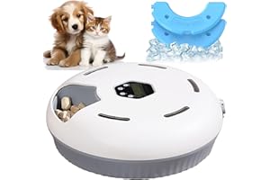LENGSUAA Automatic Timer Pet Feeder, Cat Dog Food Dispenser with Smart Display & 2 Ice Boxes, Wireless Battery Powered Visualization Refrigerated Pet Feeder for Wet and Dry Food (Battery Not Included）