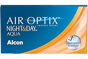 Air Optix Night & Day Aqua Lentes de contacto de reemplazo mensual, Pack de 6, R 8.6 mm, D 13.8 mm, -4.25 Diopt