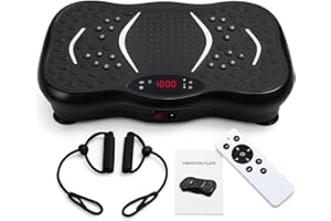 JEWLLYLADY Vibration Plate Exercise Machine for Home Use, Whole Body Vibration Fitness Platform with Remote Control, Quiet Motor, Multiple Speed Levels, Max Load 150kg, UK Plug