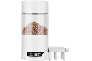 HUIKJI Automatic Fish Feeder, 500ml Auto Food Timer Dispenser for Aquarium or Small Turtle Tank, Feeding on Vacation or Holidays
