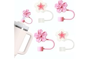 CENSUOBOB 4 silikonowe słomki do akcesoriów Stanley Cup, 9-10 mm, pyłoszczelne słomki, akcesoria, materiał silikonowy, pokrywka, akcesoria do kubków Stanley 1,2 l i 850 ml