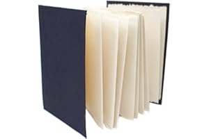 Artway Indigo - Cotton Rag Paper Sketchbook - Concertina A5 Portrait - 36 Sides/18 Pages of 250gsm Mid Texture 100% Cotton Rag Paper - 100% Handmade, White