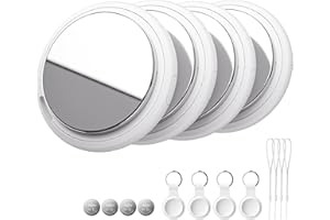 Bnlei Localizador Smart Air Tracker Tag Funciona con Apple Buscar (Solo iOS), Batería de Repuesto Incluida, Rastreador para Llaves, Coche, Bicicleta, Cartera, Perros, Gatos (Blanco, Paquete de 4)