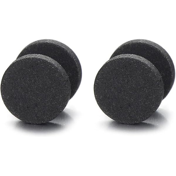 Zwarte Cirkel Geometrisch Spiraal Oorstekers Heren Dames Heren, Oorringen Fake Plugs Tunnel Gauges Piercing Roestvrij Staal