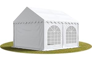 TOOLPORT Tente Barnum de Réception 3x4 m Bâches PVC 750 N Blanc Cadre de Sol Jardin