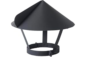 AURIMARA Rökrör, ugnsrör, regnskydd, skorstensfäste skorstensskydd svart, med klämstängning (150 mm)