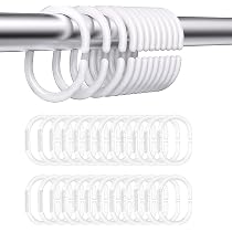 Lot De 24 Anneaux Pour Rideau De Douche Noirs - Plastique Robuste, Fermeture à Pression, Compatible Avec La Plupart Des Tringles