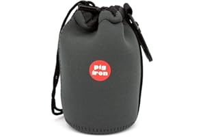 Pig Iron Luxury Lens Pouch to fit Mirrorless and DSLR Camera Lenses. Ultra Soft Velvet Lining, Thick Padded Neoprene. (Medium (M))