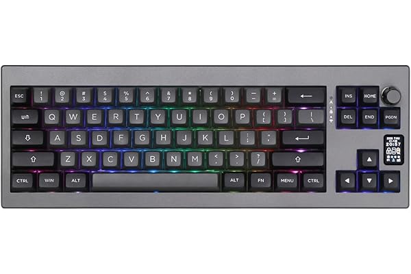 EPOMAKER Shadow-X Gasket Teclado mecánico con Cable/Bluetooth/inalámbrico, con Pantalla, Intercambio en Caliente, 3000 mAh, Espuma Poron, Almohadilla de Silicona para PC/Mac (Wisteria Linear Switch)