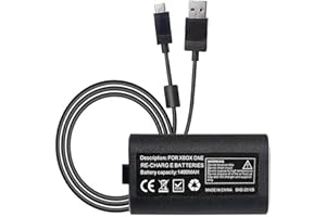 OSTENT USB Charger Cable Cord + Battery Pack Compatible for Microsoft Xbox One Wireless Controller