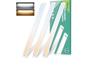 TAILCAS Unterbauleuchte Küche LED 40cm, 100 LEDs 3 Stück 3000K/6000K Schrankbeleuchtung mit Bewegungsmelder, 2000mAh USB-C Aufladbar Nachtlicht Magnetische Lichtleiste für Küche Schlafzimmer [Energieklasse F]
