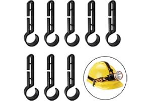 Mebamce 8pcs Non-slip Helmet Clip Helmet Hook Hardhat Headlamp Clips Hard Hat Headlamp Saver for Running Camping Fishing Cycling Hiking Construction