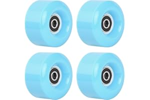 HEAVENLIFE 4 Pcs Double-Row Roller Skates Accessories, Quad Skate Replacement, Skateboard Wheels with Bearings, Roller Skates Wheels 58*32mm, PU Wear-Resistant Wheels for Double Row Skate Skateboard