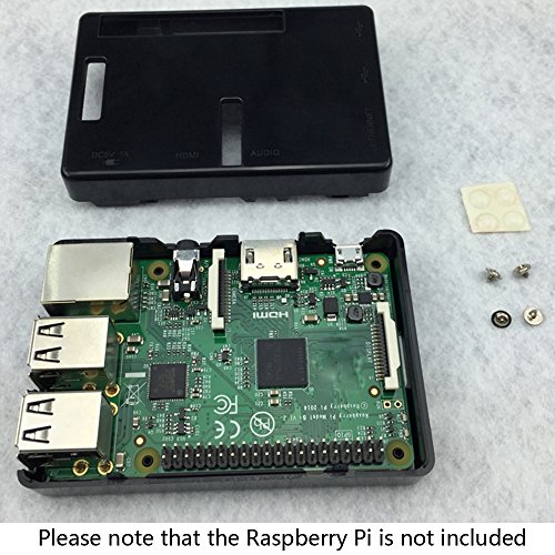 Haiworld Raspberry Pi Box ABS Fall + 3 PC HeatSink Entwurf für HimbeerePi 3 2 u. Himbeere Pi Modell b Plus (Schwarzes) - 2