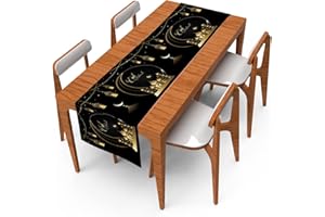 LOMYLM Eid Decorations Table Runner, Eid Mubarak Table Runner Table Cloth Muslim Islam Eid Adha Festival Party Table Decorationss, 180 x 35 cm