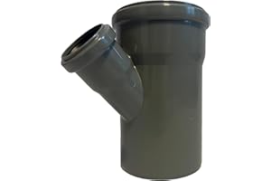 KACZMAREK HT Junction DN 110 x 75/67° T-Piece Connector Grey PP Plastic with Seal Rubber Seal Waste Water Installation Sewer Pipe System Drain Pipe System Complete HT System