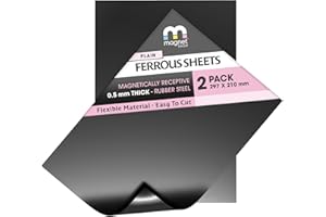 The Magnet Shop® Lot de 2 plaques ferreuses en acier caoutchouc A4 0,5 mm