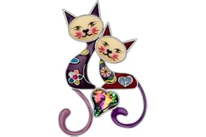 DOWAY Cute Gato Regalos Esmalte Broche Para Ropa Mujer Gato Alfileres Moda Animales Joyería Accesorios Charms