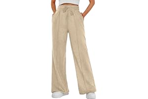 Yutdeng Pantalones Anchos Mujer Jogger Pantalón Chándal con Bolsillos Cordón Cintura Elasticos Casual Frescos Palazzo Pantalon Ancho Mujer Largo Deporte Yoga Correr Pijama Comodos
