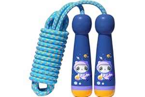 JYWYBF Skipping Rope Kids with Wooden Handle, Soft Cotton Jump Rope for Children, Tangle Free Adjustable Skipping Ropes for Girls Boys, Skipping-rope Children's day Gift
