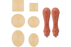 CRASPIRE Set di Timbri per Sigillatura in Cera in Ottone, 6 PZ Testa Timbro in Ottone Rimovibile Sigillante con 2 PZ Manico in Legno Sigillo di Cera Kit Timbro