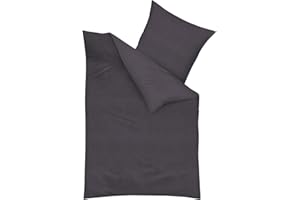 ADAM KAEPPEL Kaeppel Uni Seersucker Bettwäsche 100% Baumwolle (135 x 200 cm, Titanium)