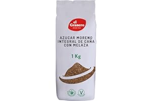 El Granero Integral - Azúcar Moreno Integral - 1 kg - Elaborado con Melaza de Caña - Rico en Vitaminas y Minerales - Ideal para Bebidas y Repostería - Apto para Veganos