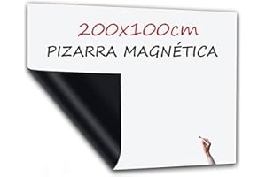 PREVIS Pizarra Adhesiva Pared Blanca Magnetica 200x100cm - Papel Pizarra Adhesivo Pared PET Magetizado-Rollo Vinilo Hogar y Oficina-No Daña Pared Fácil de Trasladar-Ideal Oficina, Habitacion, Clase