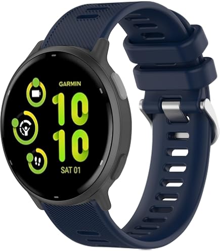 GIOPUEY Silikon Armband Für Garmin Forerunner 165 – Weich, Atmungsaktiv, In Midnight Blue, Einfach Zu Wechseln