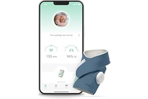 Owlet Babyphone Smart Sock - Chaussette Intelligente connectée - Mesure la fréquence Cardiaque et Le taux d'oxygène - Lecture en Temps réel sur l'app Owlet et la Station de Base