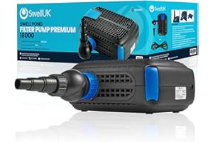 SWELL UK Swell Filter Pump Premium 18,000lph Pond Pump. Energy Efficient Pump for Fish Ponds with a 3-Year Guarantee