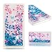 Produktbild Everainy Sony Xperia XA2 Hülle Silikon Transparent 3D Flüssig Glitzer Wasser Durchsichtig Stoßstange Gummi Cover für Sony Xperia XA2 Liquid Stoßfest Hüllen Handyhülle Schutzhülle (Pinke Blume)