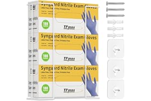 TPMAX Large Size Gloves Box Holder Glovesbox Wire Rack Dispenser for Gloves,Tissues Towels Organizer - Mounting Accessories Included - Holds 3 Boxes - Perfect for Lab, Food Service and Home