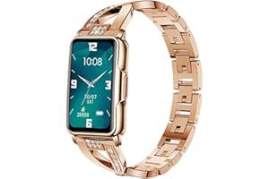 FINDTIME Smartwatch Damen mit Blutdruckmessung Whatsapp Funktion Benachrichtigung Schrittzähler Uhr Damen Smatchwatchuhren mit Herzfrequenzmessung Schlafmonitor Überwachung von Verbrauch Kilometerstand Gold